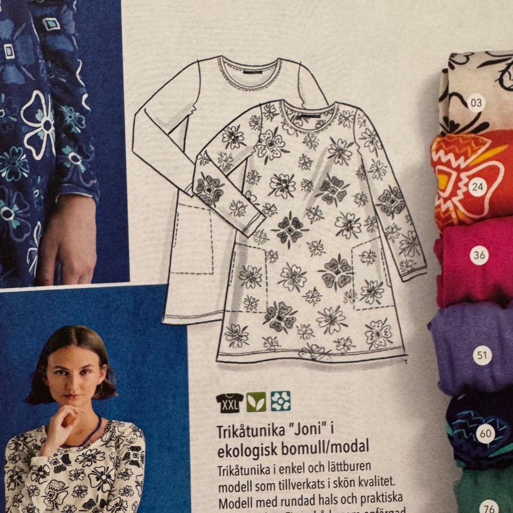 NWT Gudrun Sjödén Joni Tunic – Black & White Floral, Size S - Picture 6 of 9